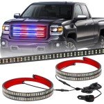 24" LED Emergency Strobe Lights for Trucks - 2 Pack