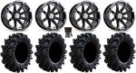 9-Piece Bundle: MSA Black Diesel ATV Wheels & Tires