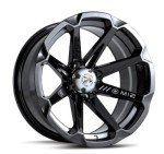 9-Piece Bundle: MSA Black Diesel ATV Wheels & Tires