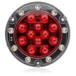 Red LED Ultra Thin Round Backup Light