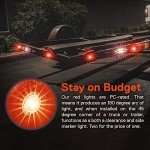 10pc 3/4" Round Red LED Trailer Marker Lights