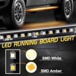Truck Running Board Lights with Amber White Strobe