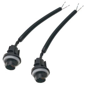2PCS License Plate Light Socket Wiring Harness