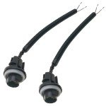 2PCS License Plate Light Socket Wiring Harness