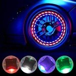 Colorful LED Tire Valve Cap Lights - 4 Pack