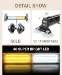 Emergency Strobe Light Bar for Cars (Amber/White)