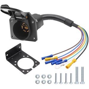 7 Pin RV Trailer Light Connector Socket Adapter