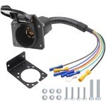 7 Pin RV Trailer Light Connector Socket Adapter