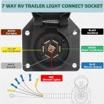 7 Pin RV Trailer Light Connector Socket Adapter