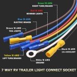 7 Pin RV Trailer Light Connector Socket Adapter