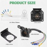 7 Pin RV Trailer Light Connector Socket Adapter