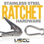 Stainless Steel Ratchet Straps with Carabiner Hooks