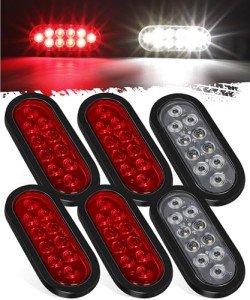Partsarn 6" Oval LED Trailer Tail Light Set
