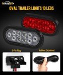 Partsarn 6" Oval LED Trailer Tail Light Set