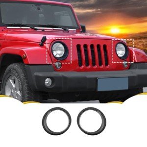 Jeep Wrangler JK Headlight Cover Trim Bezels (Black)