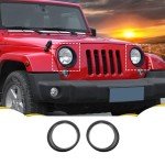 Jeep Wrangler JK Headlight Cover Trim Bezels (Black)