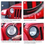 Jeep Wrangler JK Headlight Cover Trim Bezels (Black)