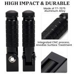 Foldable Anti-Skid Motorcycle Foot Pegs - Black
