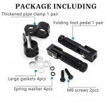 Foldable Anti-Skid Motorcycle Foot Pegs - Black