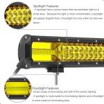 16" 216W Yellow Tri-Row LED Off-Road Light Bar