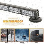 BooYu 14.8" Rechargeable Emergency Strobe Light Bar