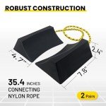 HOXWELL Non-Slip Dual Wheel Chocks - 2 Pair