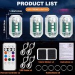 4PCS Rechargeable Wireless LED Strobe Lights
