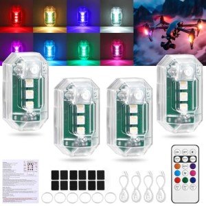 4PCS Rechargeable Wireless LED Strobe Lights