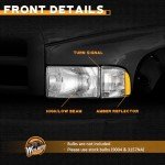WEELMOTO Headlight Assembly for Dodge Ram 1994-2002