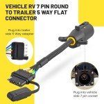 7 Pin to 5 Pin Trailer Adapter Plug Converter
