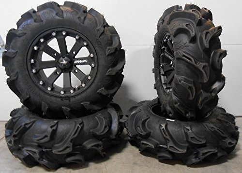 MSA Black Kore 14" ATV Wheels & Mega Mayhem Tires