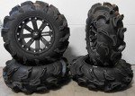 MSA Black Kore 14" ATV Wheels & Mega Mayhem Tires