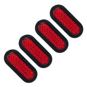 Bright Red 6-Inch Oval LED Trailer Tail Lights