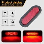 Bright Red 6-Inch Oval LED Trailer Tail Lights