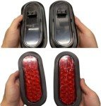 Bright Red 6-Inch Oval LED Trailer Tail Lights