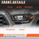 Black Housing Headlight Assembly for 2016-2022 Tacoma