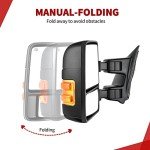 YITAMOTOR Towing Mirrors for 1999-2007 Ford Super Duty