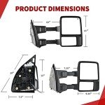 YITAMOTOR Towing Mirrors for 1999-2007 Ford Super Duty