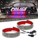2-Pack 60" Police Strobe Light Strips - Red/Blue