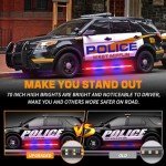 2-Pack 60" Police Strobe Light Strips - Red/Blue