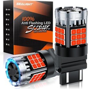 Brilliant Red 3157 LED Strobe Brake Lights - 2 Pack