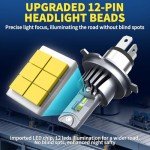 LED H4 Fog Light Bulbs - Super Bright 22000LM