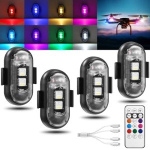 4PCS Rechargeable Wireless LED Strobe Lights