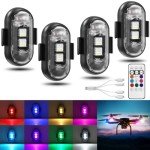 4PCS Rechargeable Wireless LED Strobe Lights
