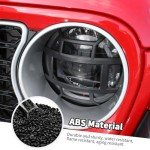 Jimen Black Headlight Cover Guard for Jeep Wrangler