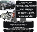 Chrysler Town & Country 2008-2016 Left Headlight Assembly