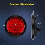 4-Pack Red LED Round Trailer Tail Lights