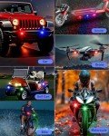 Wireless LED Strobe Lights with Remote Control - 4 Pcs