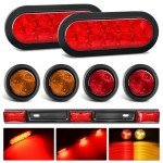 Nilight 6-Inch Oval LED Trailer Light Kit