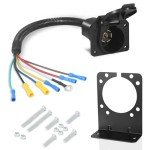 7 Pin Trailer Plug Connector with Mounting Bracket